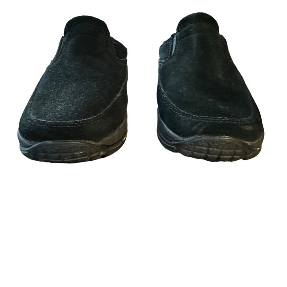 *Women’s LL Bean Size 8 Black Suede Slip On Mules Shoes - Picture 4 of 11